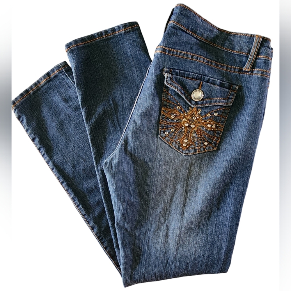 VIP Women's Dark Blue Jeans with Embellished Back Pocket